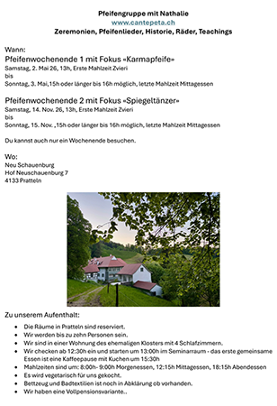 «Pfeifenwochenenden Mai und November 2025»